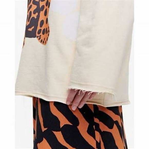 Marimekko Sweater Hiirenvirna Kaksoset Tiger Off White Brown Gray Size M - Picture 14 of 15